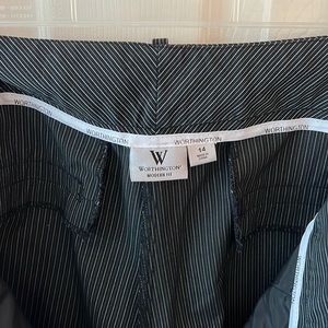 Worthington modern fit dress slacks, size 14, black and white pinstripe.